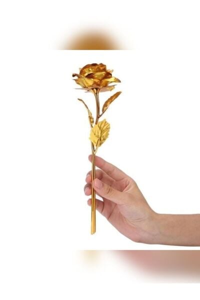Sonsuzluk Gülü Hediyelik Gül Gold Renk