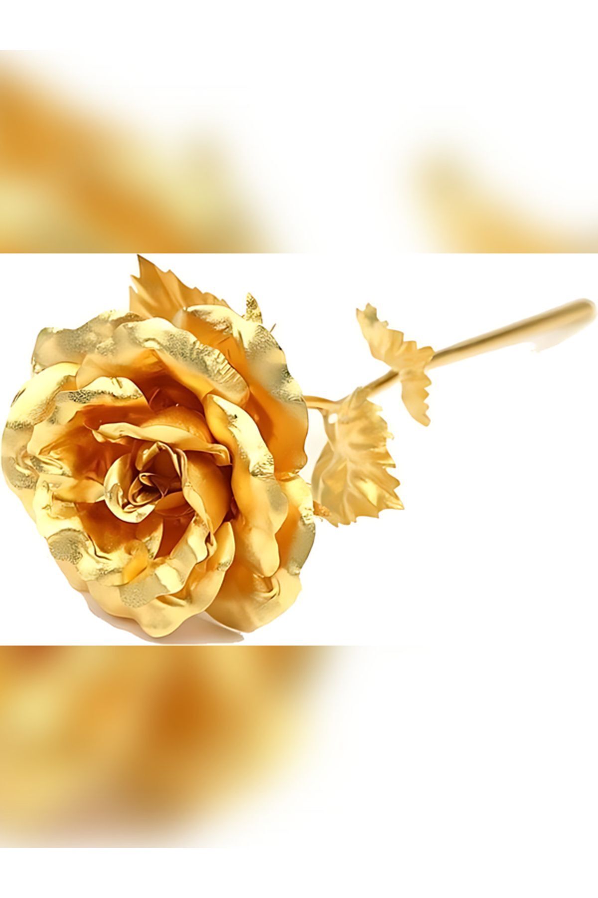 Sonsuzluk Gülü Hediyelik Gül Gold Renk Ev Dekor  Sevgiliye Hediye Anneler Günü Hediyesi Solmayan Gül