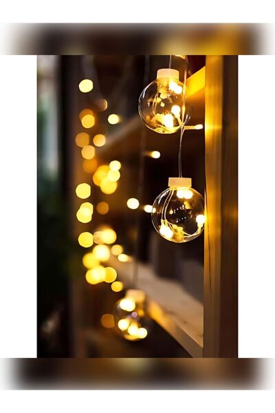 Top Led Dekoratif Işıklı Saçaklı Top Perde Ampül Led