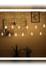 Top Led Dekoratif Işıklı Saçaklı Top Perde Led Fişli 8 Fonksiyonlu Ampül Led Işık Günışığı