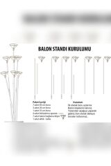 Balon Süsleme Standı 7'li Çubuklu Ayaklı Balon Standı Doğum Günü Parti Süsleme