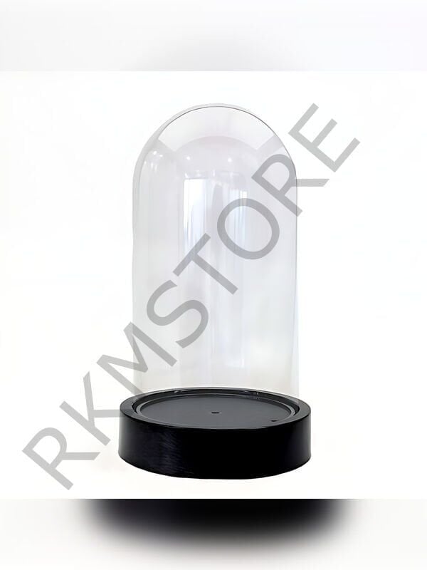 Teraryum Fanus Ters Mika Fanus Plastik Siyah Tabanlı Şeffaf