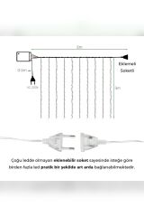 3x3 Metre Perde Led Animasyonlu 300 Ledli Fişli Eklenebilir 8 Fonksiyonlu Dekoratif Işık Fon Perde