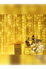 3x3 Metre Perde Led Animasyonlu 300 Ledli Fişli Eklenebilir 8 Fonksiyonlu Dekoratif Işık Fon Perde