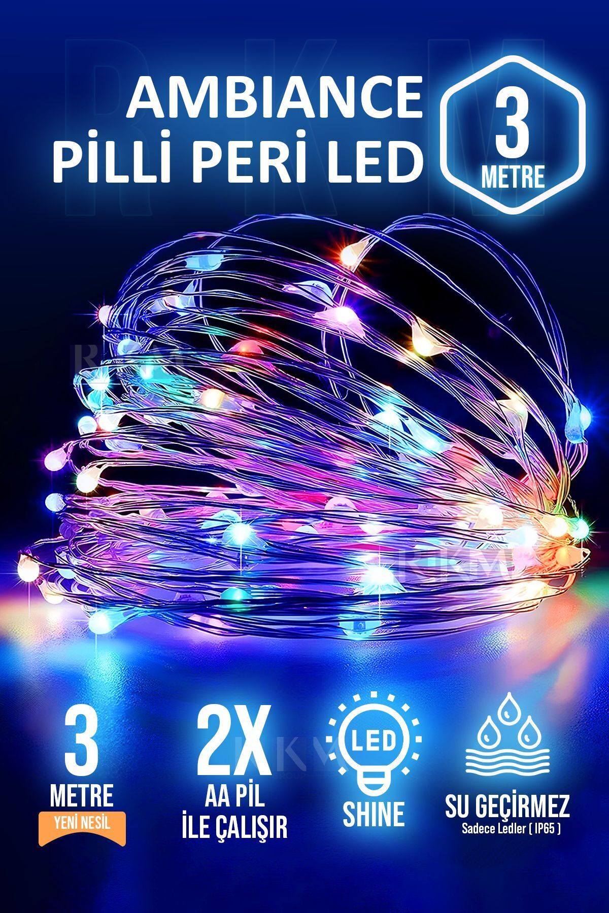 Dekoratif Peri Led Aydınlatma 3 Metre Rgb Aç Kapa Düğmeli Parti Yılbaşı Süsleme 3 M Led