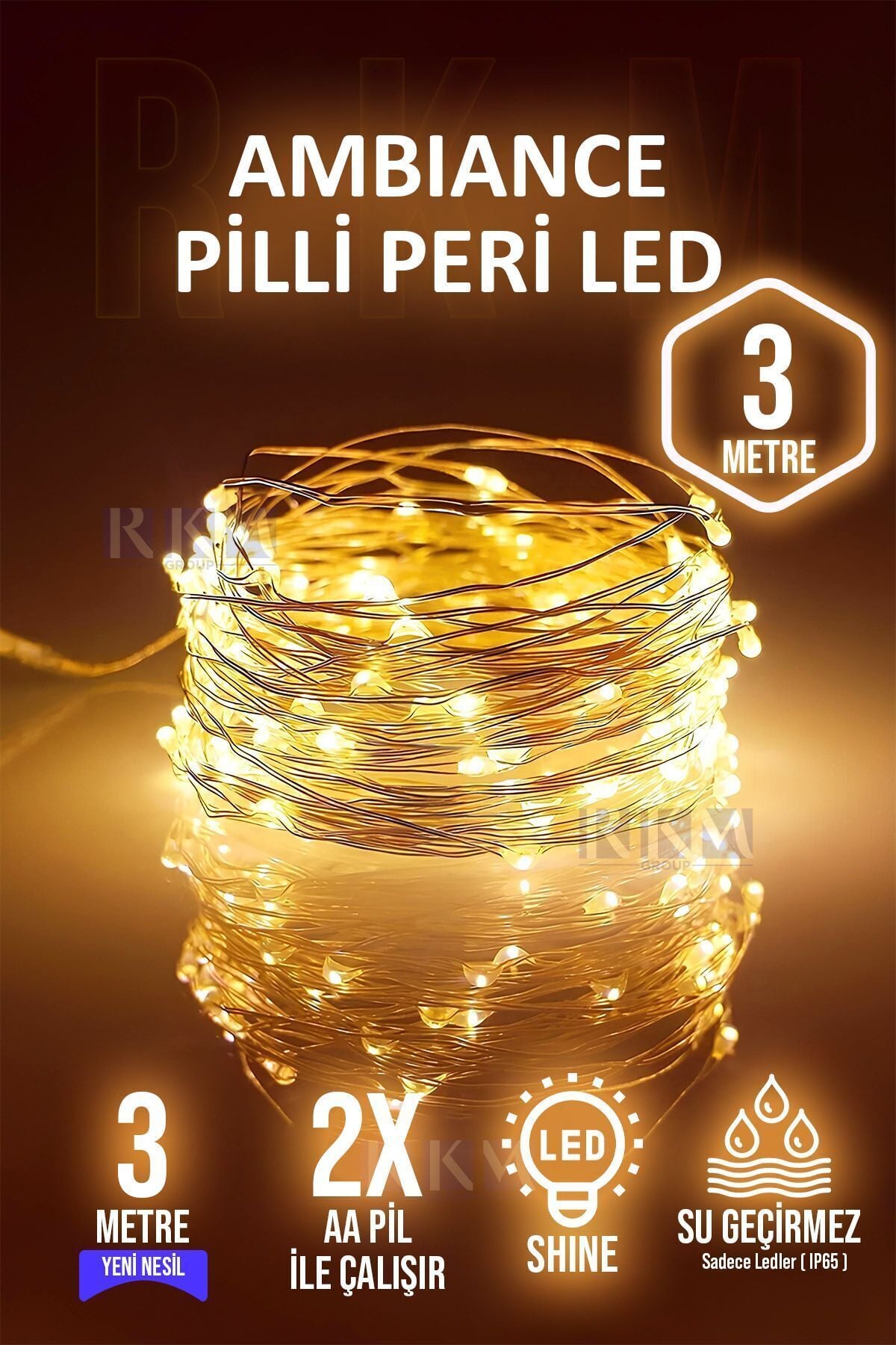 Dekoratif 3 Metre Gün Işığı Pilli Peri Led Aydınlatma