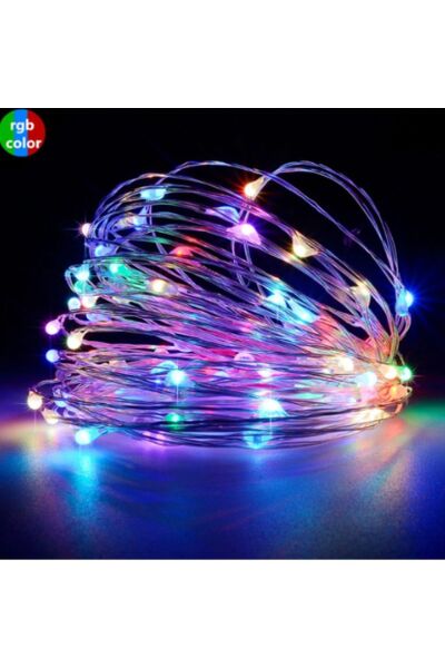 Dekoratif 3 Metre Rgb Pilli Peri Led Aydınlatma Fonksiyonlu Parti Yılbaşı Süsleme