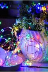 Dekoratif 3 Metre Rgb Pilli Peri Led Aydınlatma Fonksiyonlu Parti Yılbaşı Süsleme