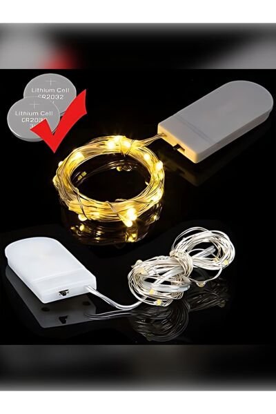 Cr 2032 3 Metre Peri Led Gün Işığı Dekoratif Model 2 Pilli Piller Dahildir