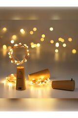 3 Metre Sarı Gün Işığı Renk Peri Led Şişe Mantar Tıpa Şeklinde Dekorasyon