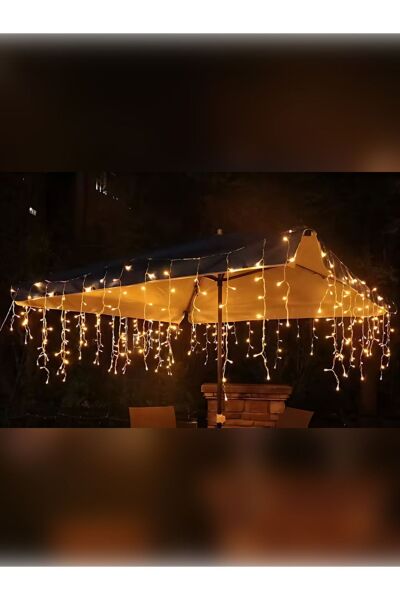 Saçak Led 16 Sarkıt Gün Işığı Fişli Eklemeli 5 Metre 8 Modlu