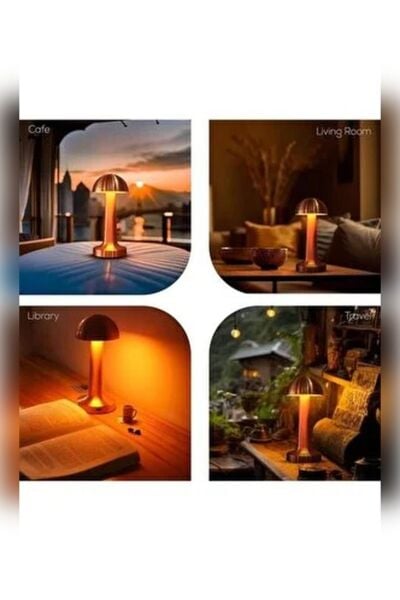 Dekoratif Metal Şarjlı 3 Renk Modlu Dokunmatik Masa Lambası