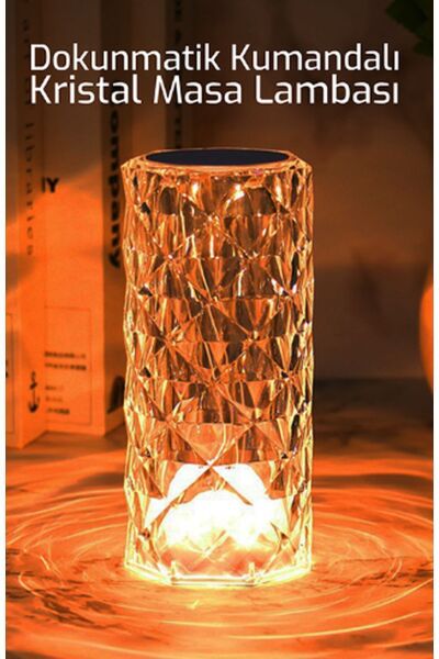 Kristal Masa Lambası Şarjlı Kumandalı Gece Lambası
