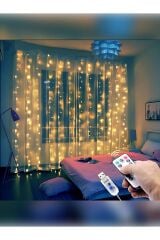 Dekoratif Perde Led 3x3 Gün Işığı Peri Led 300 Ledli 3mx3m Kumandalı 8 Modlu Usb'li Süsleme Ledi