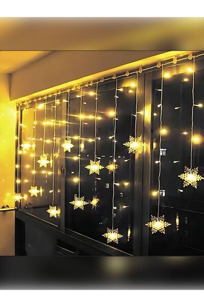 Kar Tanesi Perde Led Günışığı Renk 19 Sarkıt 96 Adet Led