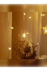 Kar Tanesi Perde Led Günışığı Renk 19 Sarkıt 96 Adet Led