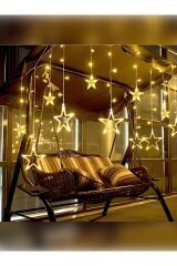 Dekoratif Led 8 Fonksiyonlu Yıldızlı Perde Led Gün Işığı 12 Sarkıt Süsleme Saçak Led