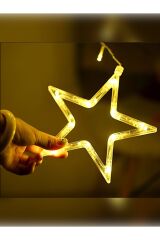 Dekoratif Led 8 Fonksiyonlu Yıldızlı Perde Led Gün Işığı 12 Sarkıt Süsleme Saçak Led