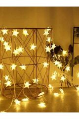 Yıldız 5 Metre Gün Işığı Fişli 40 Yıldızlı Dekoratif 5 M Led Ramazan Süsleme Yıldız Led Işık