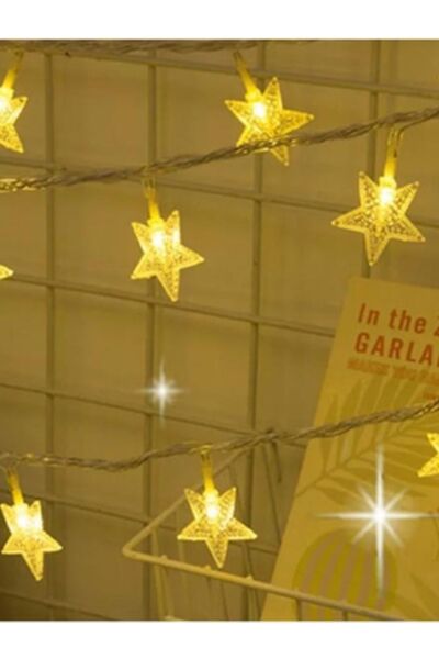 Yıldız 5 Metre Gün Işığı Fişli 40 Yıldızlı Dekoratif 5 M Led Ramazan Süsleme Yıldız Led Işık