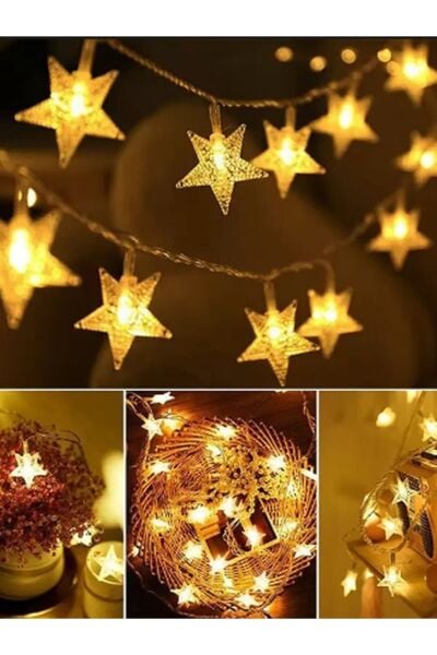 5 Metre Gün Işığı Fişli Dekoratif  Ramazan Süsleme Yıldız Led