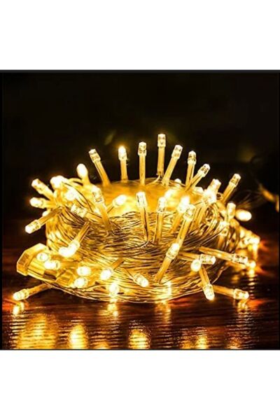 10 Metre Gün Işığı 100 Ledli Fişli 8 Fonksiyonlu Yılbaşı Ağacı Işığı Organizasyon Led Işık