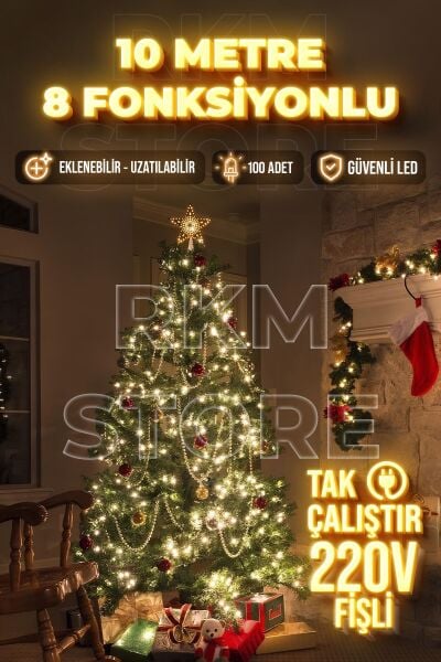 10 Metre Gün Işığı Ledli Fişli Eklemeli 8 Modlu Led Işık