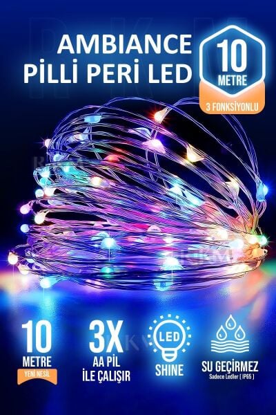 10 Metre Rgb 3 Foksiyonlu Led Dekoratif Peri Led Aydınlatma 10 M Led