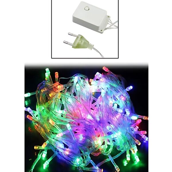 10 Metre Rgb 100 Ledli Fişli 8 Fonksiyonlu Yılbaşı Ağacı Işığı Organizasyon Led Işık