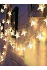 Dekoratif 5 Metre 40 Yıldızlı Pilli Pirinç Led Günışığı Renk