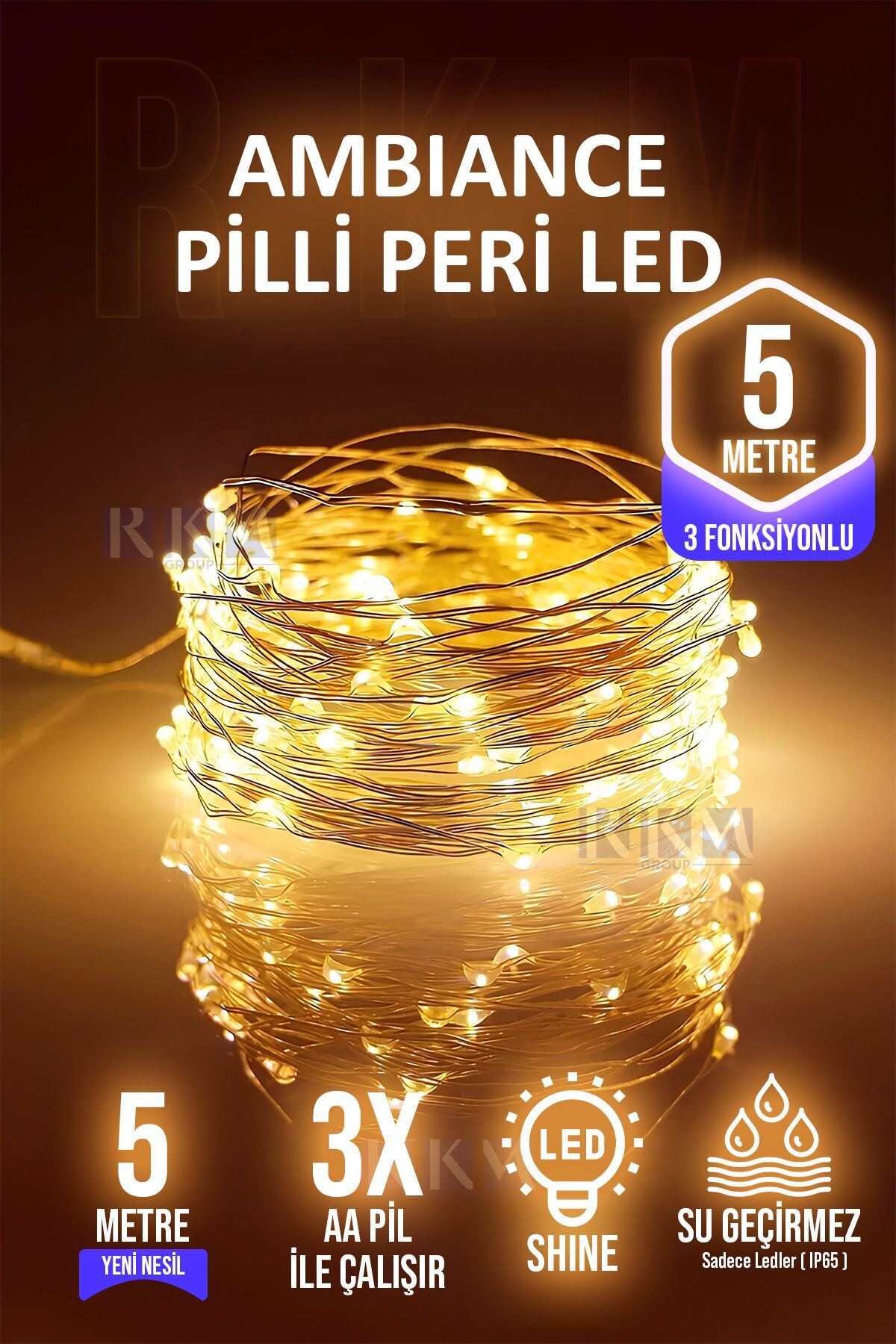 Peri Led Dekoratif Led Aydınlatma 5 Metre Gün Işığı 3 Foksiyonlu 5 M Led