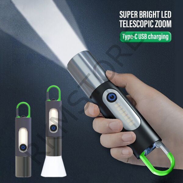 El Feneri Kamp Lambası Usb Şarjlı Zoom Özellikli 3 Modlu