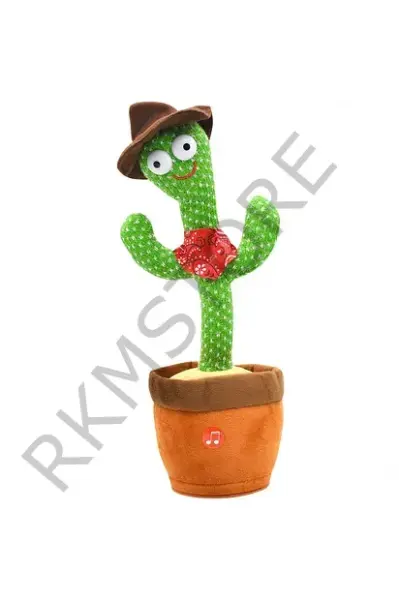 Konuşan Dans Eden Kaktüs Oyuncak Işıklı Şarkı Söyleyen Taklik Eden Peluş Oyuncak