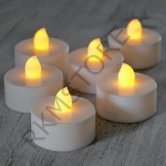 Tealight Işıklı Sarı LED Pilli Led Mum A Kalite 24 Adet Pil Dahil