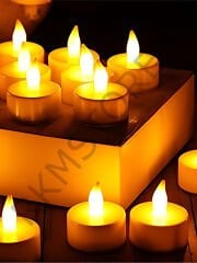 Tealight Işıklı Sarı LED Pilli Led Mum A Kalite 24 Adet Pil Dahil