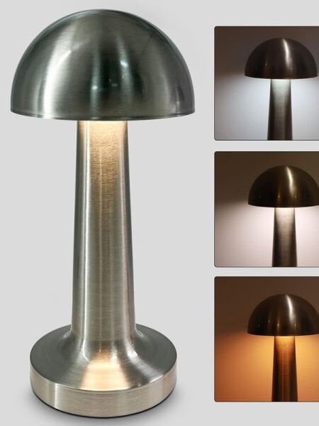 Dekoratif Masa Lambası Metal Masa Lambası Şarjlı 3 Renk Mod Dokunmatik USB Şarjlı Modern Aydınlatma