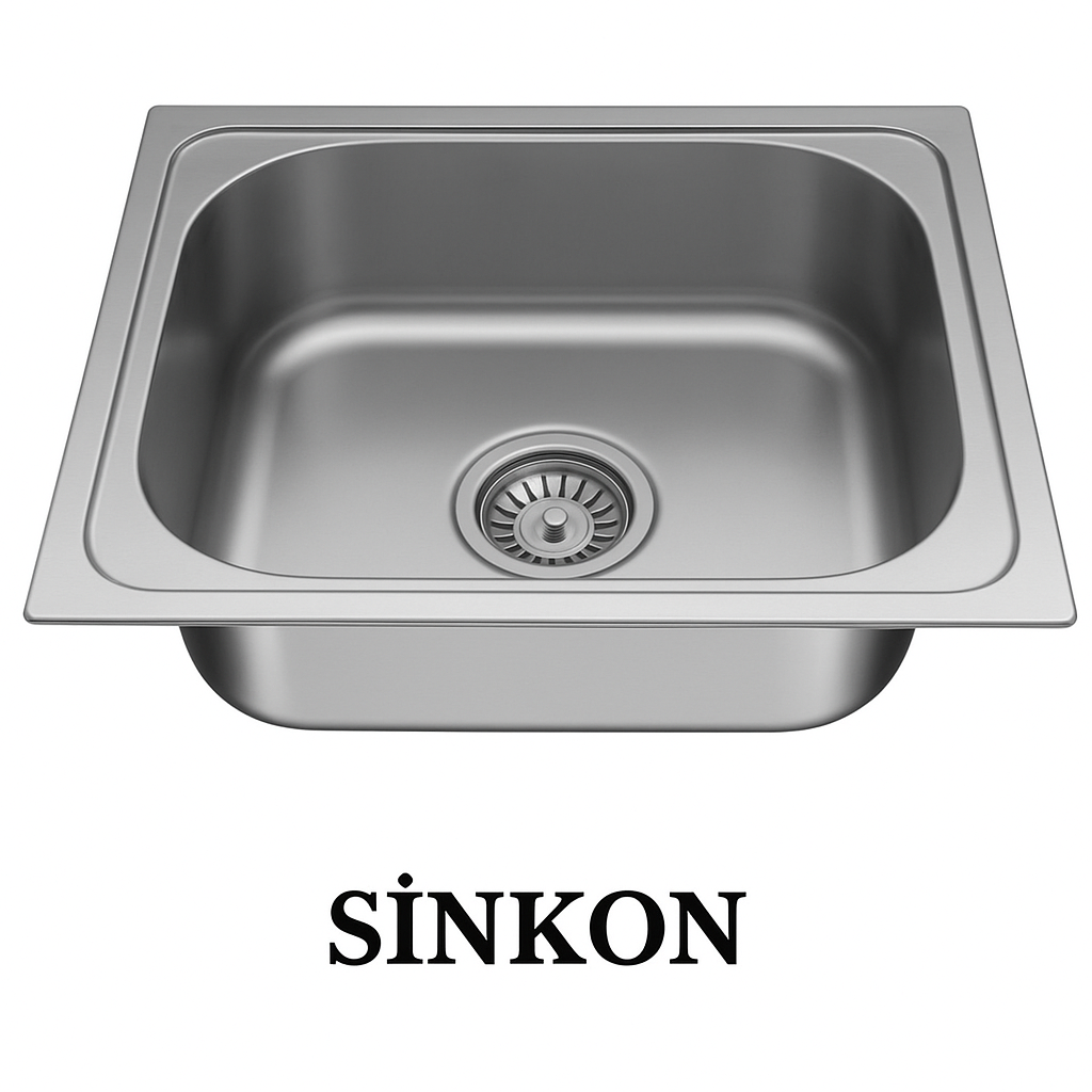 SİNKON Paslanmaz Krom Evye 40x50 Tezgah Üstü Evye