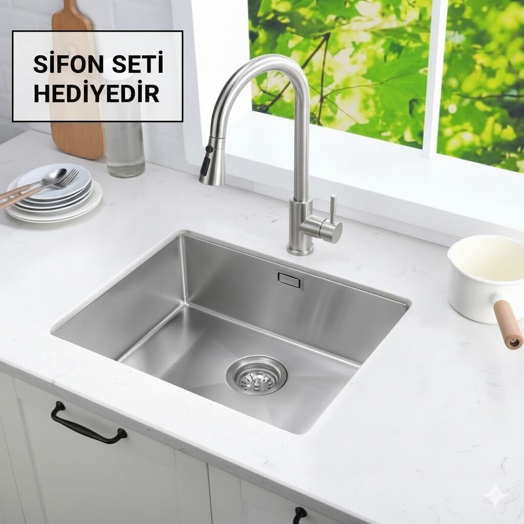 Asil Krom 40X50 Tezgah Altı Evye Ankastre Eviye