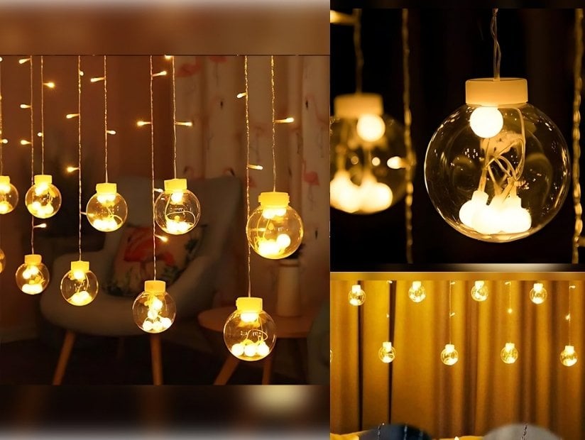 Top Led Dekoratif Işıklı Saçaklı Top Perde Led